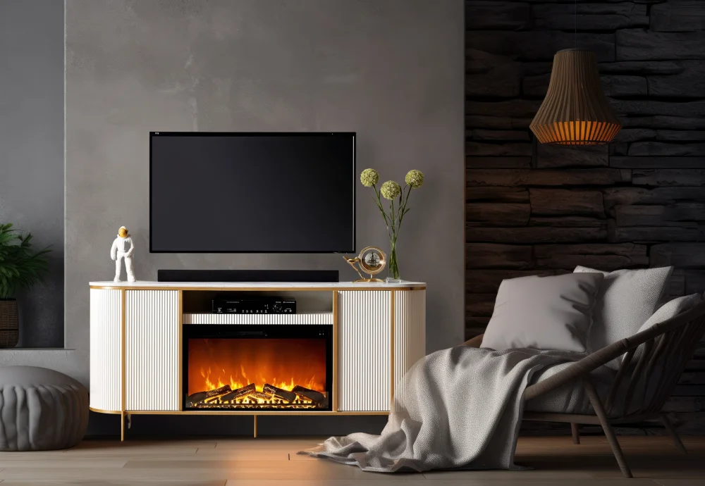 white electric fireplace